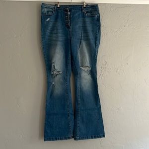 Button fly, flare Flamingo jeans